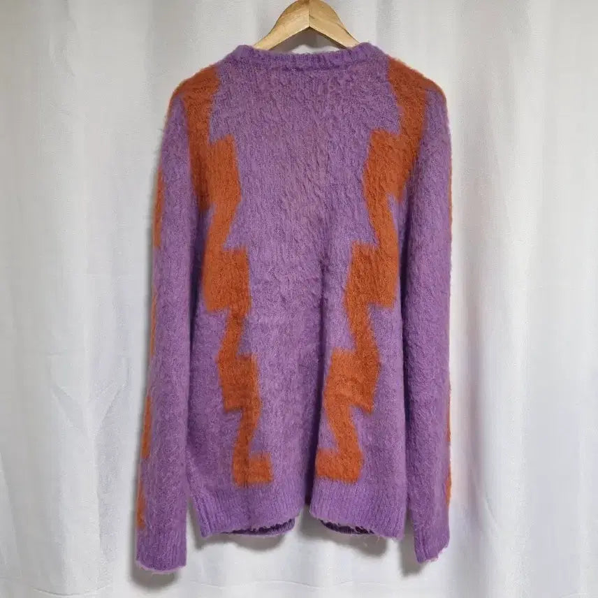 [BUNJANG] OBEY Purple Orange Pattern Cardigan / 오베이 퍼플 오렌지 패턴 가디건