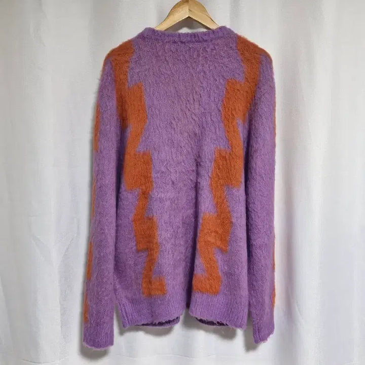 [BUNJANG] OBEY Purple Orange Pattern Cardigan / 오베이 퍼플 오렌지 패턴 가디건