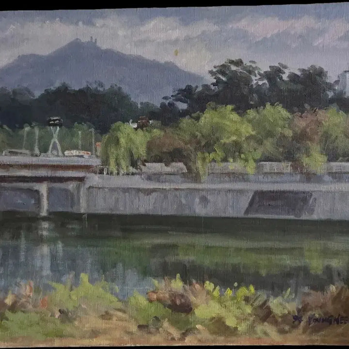 [BUNJANG] Kye Young-hee Oil Painting No. 10 (F) - "Han River Bridge" / *서양화가  계영희  한강교 유화 10호(F)