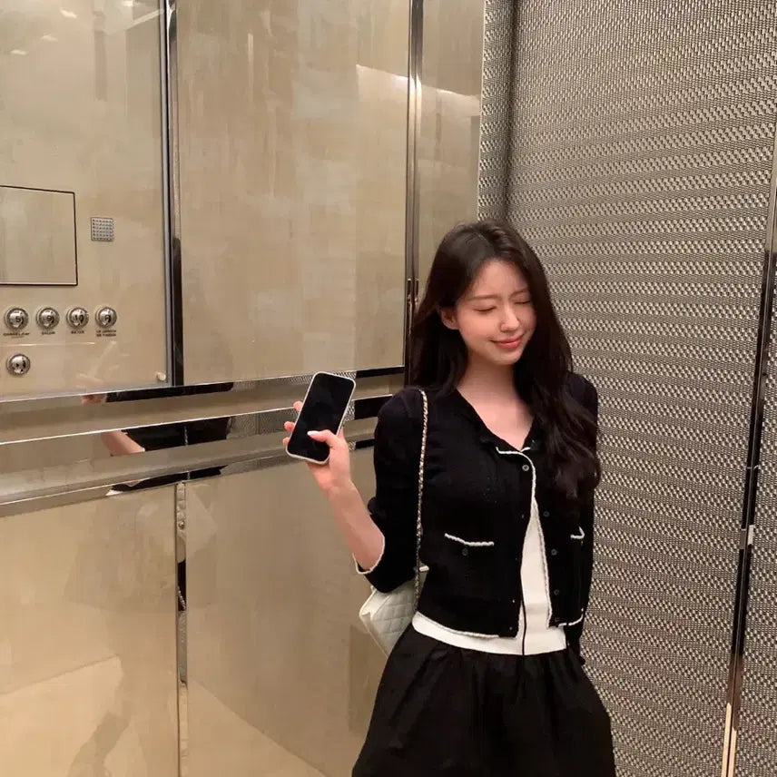 [BUNJANG] Le Plain Cots Knit Cardigan Black / 르플레인 가디건