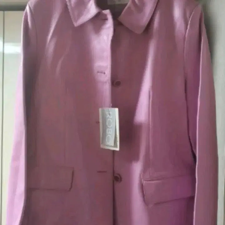 [BUNJANG] ROBO Pink Leather Jacket (Size 77) / ROBO 로보 핑크 가죽 자켓 77 새제품