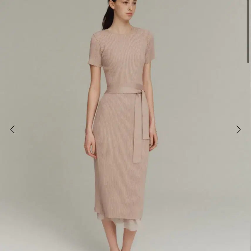 [BUNJANG] SIde apron wrap dress pale pink M / 시에 에이프런 랩 원피스 페일핑크 새상품