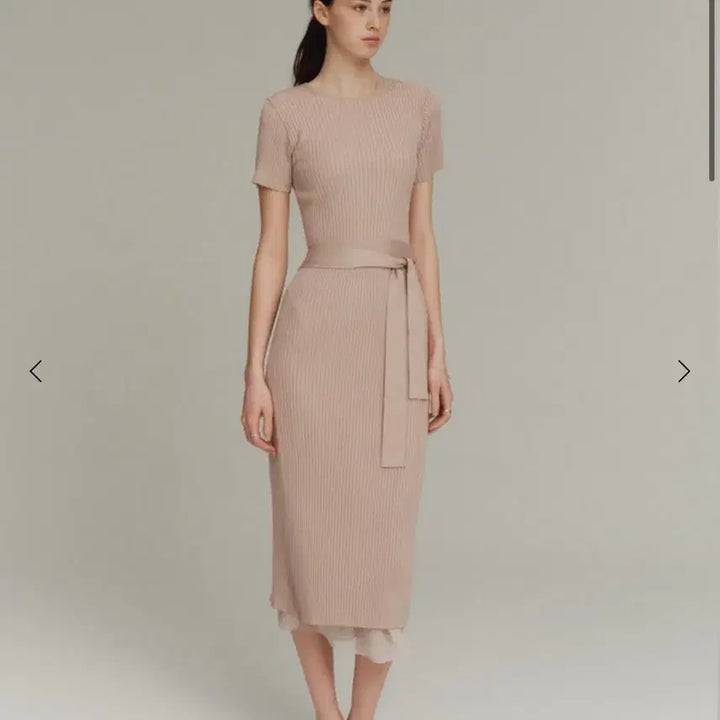 [BUNJANG] SIde apron wrap dress pale pink M / 시에 에이프런 랩 원피스 페일핑크 새상품