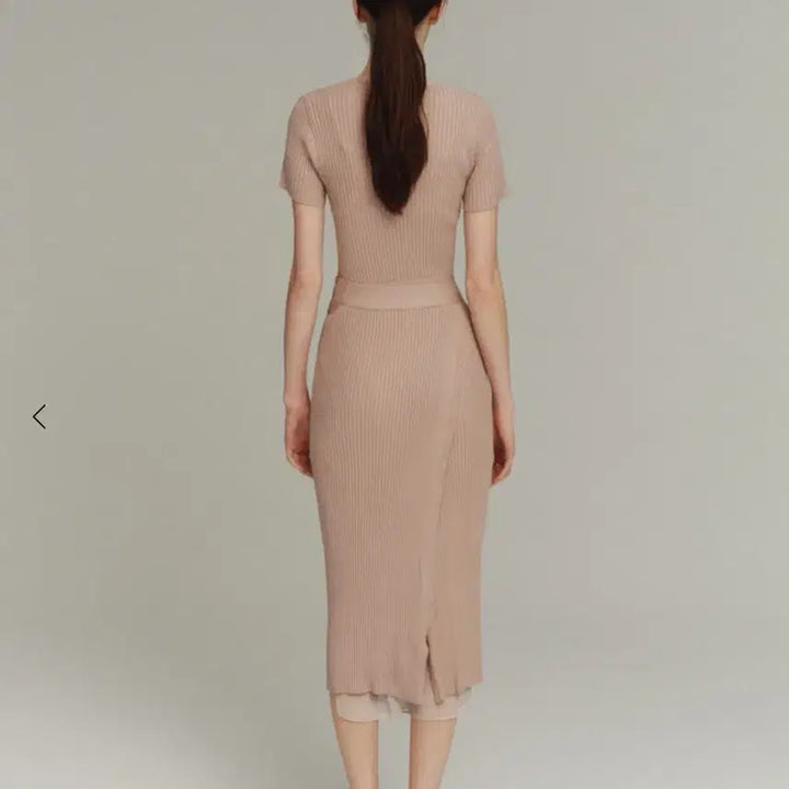 [BUNJANG] SIde apron wrap dress pale pink M / 시에 에이프런 랩 원피스 페일핑크 새상품