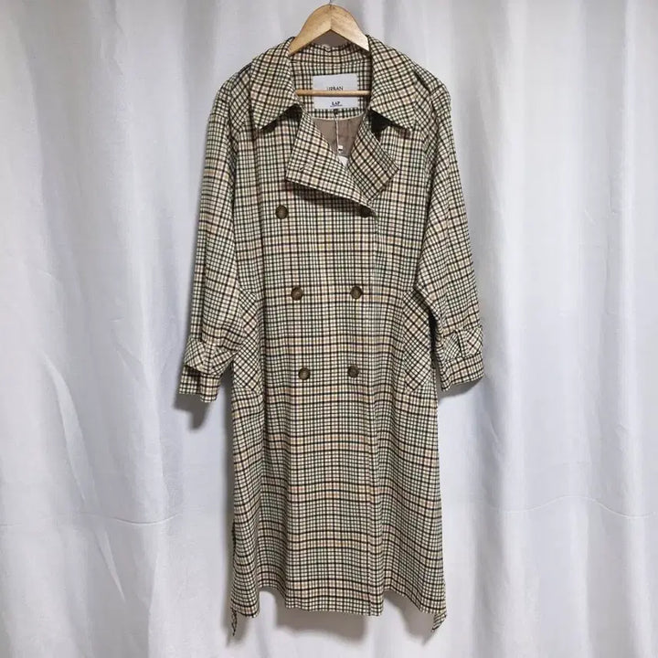 [BUNJANG] LAP Urban Check Long Trench Coat / LAP 어반 체크 롱 트렌치 코트