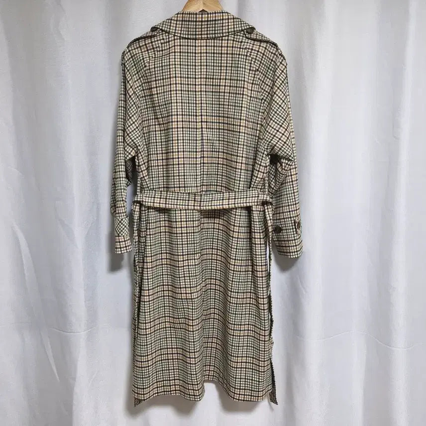 [BUNJANG] LAP Urban Check Long Trench Coat / LAP 어반 체크 롱 트렌치 코트
