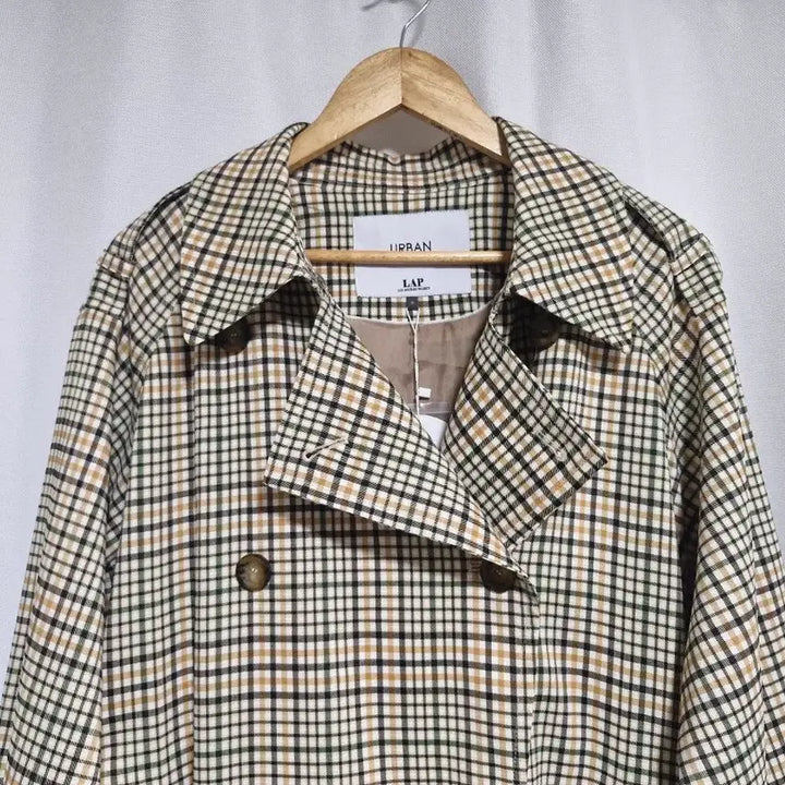 [BUNJANG] LAP Urban Check Long Trench Coat / LAP 어반 체크 롱 트렌치 코트