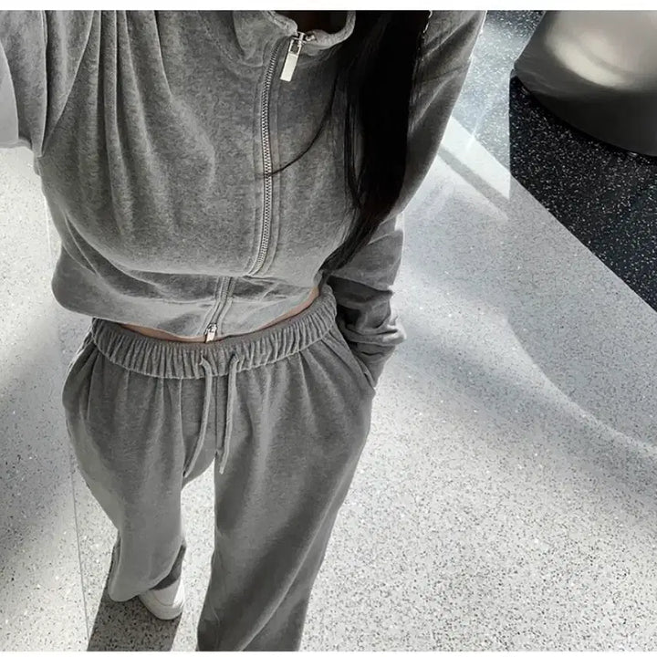 [BUNJANG] Velour Tracksuit Set / 구즈 제작 트랙탑벨로아set