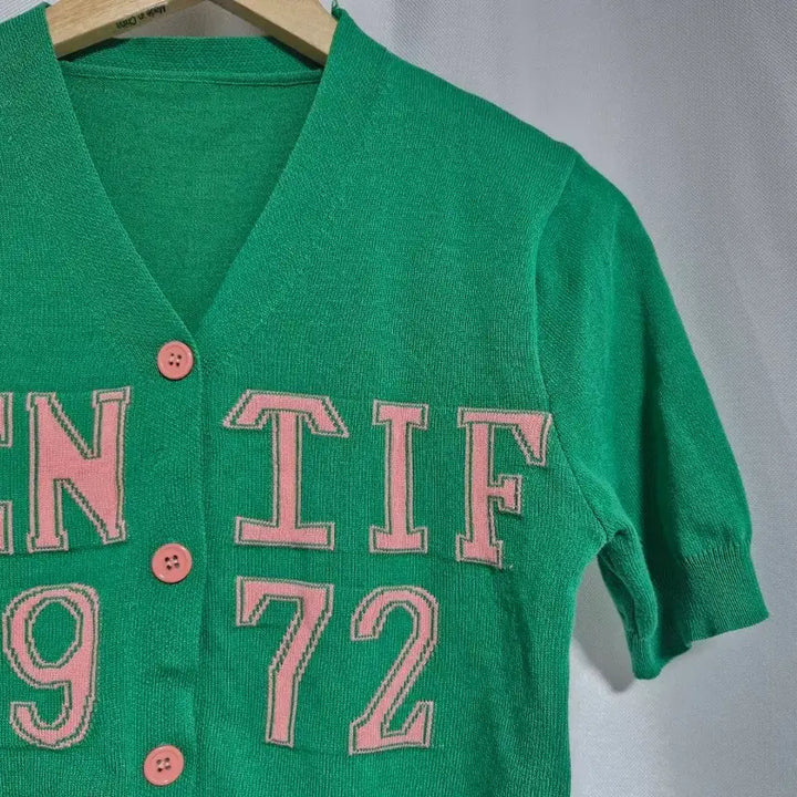 [BUNJANG] Green Short Sleeve Cardigan / 그린 반팔 가디건