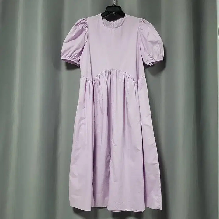 [BUNJANG] Puff Sleeve Shirring Cotton Dress / 퍼프소매 셔링 면원피스