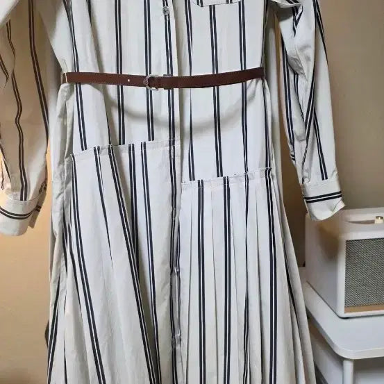 [BUNJANG] TIME Stripe Shirt Long Dress / 타임 스트라이프 셔츠 롱 원피스