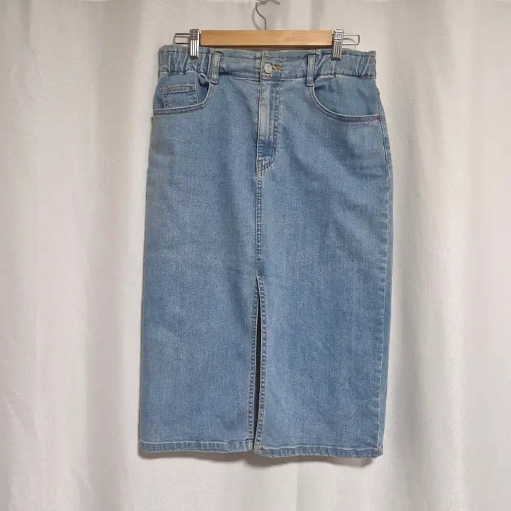 [BUNJANG] 8 Seconds Blue Denim Midi Skirt / 에잇세컨즈 청 데님 스커트