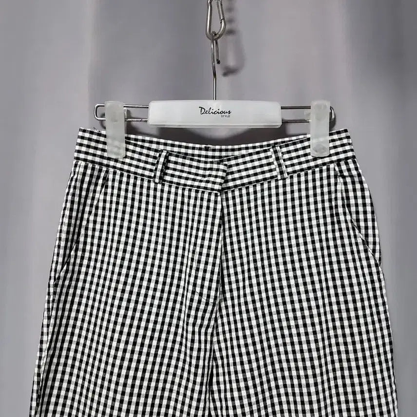 [BUNJANG] Thin Check Span Cotton Pants / 얇은 체크 스판 면바지