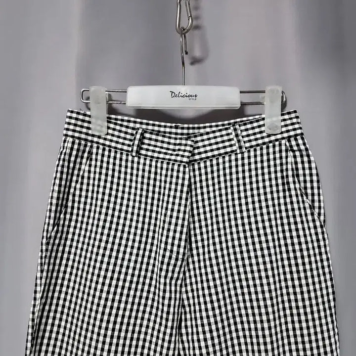 [BUNJANG] Thin Check Span Cotton Pants / 얇은 체크 스판 면바지