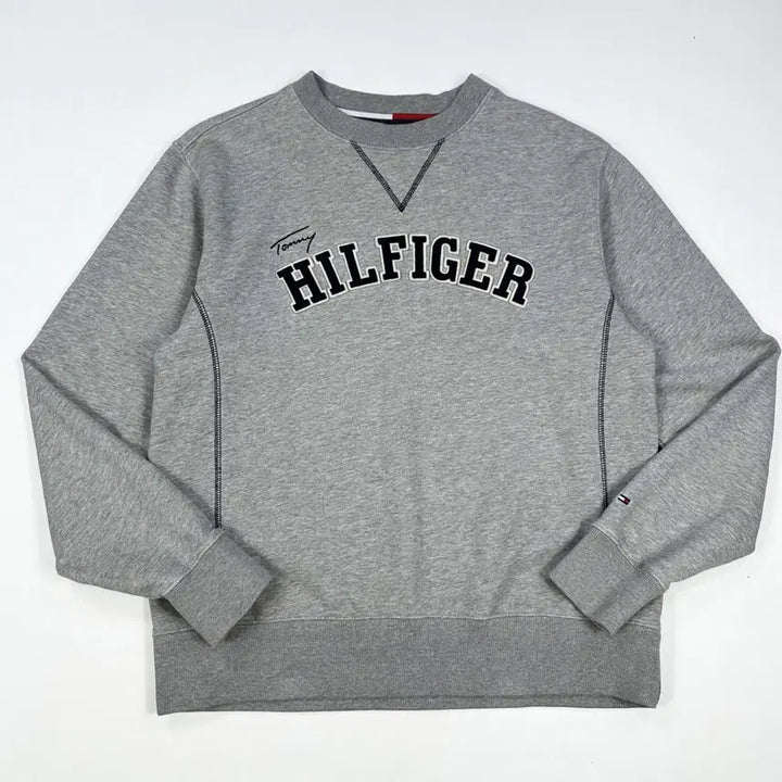 [BUNJANG] Tommy Hilfiger Basic Spellout Sweatshirt Grey M / (M) 타미힐피거 베이직 스펠아웃 맨투맨 그레이