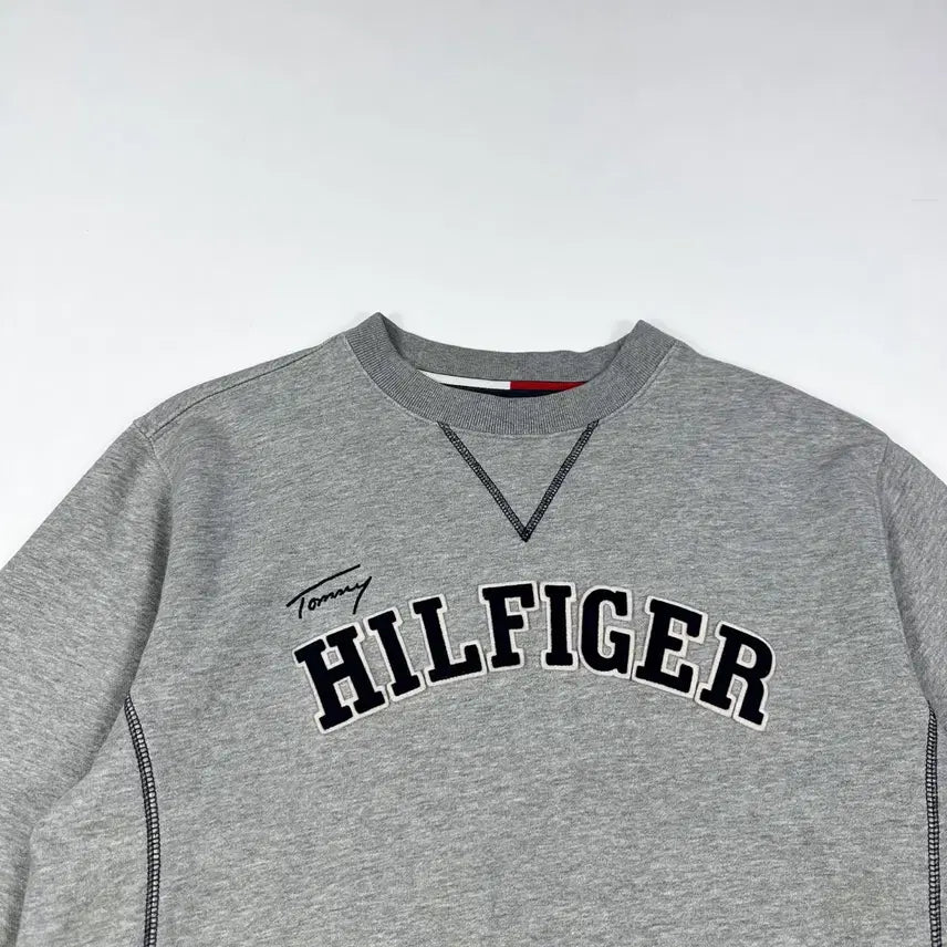[BUNJANG] Tommy Hilfiger Basic Spellout Sweatshirt Grey M / (M) 타미힐피거 베이직 스펠아웃 맨투맨 그레이