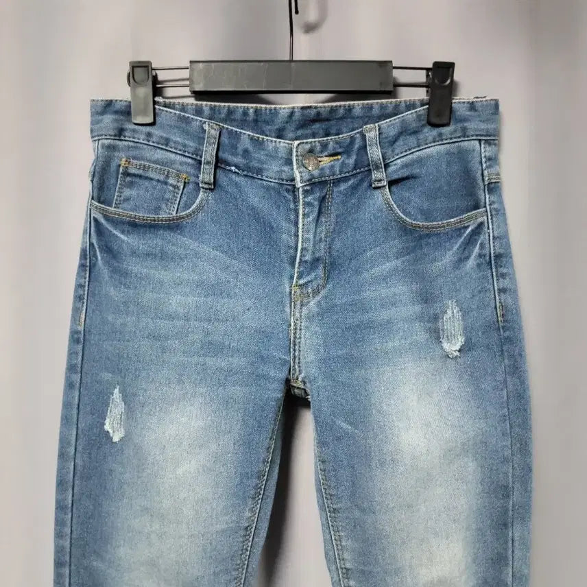 [BUNJANG] Damaged Cut Bootcut Spandex Jeans / 데미지컷팅 부츠컷 스판 청바지