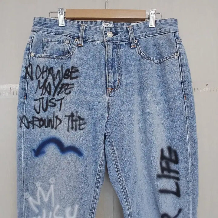 [BUNJANG] Evisu Printed Denim Pants / 에비수 프린팅 데님 팬츠