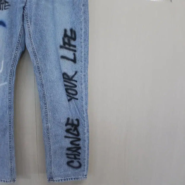 [BUNJANG] Evisu Printed Denim Pants / 에비수 프린팅 데님 팬츠