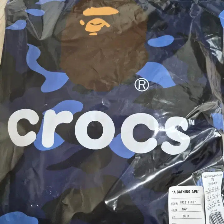 [BUNJANG] BAPE x Crocs Eco Clog Navy / 베이프X크록스 에코 클로그 네이비 260