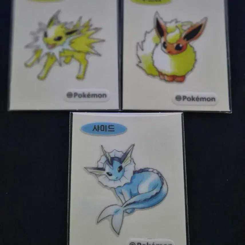 [BUNJANG] Pokemon Stickers Eevee Evolutions Set Bundle / 포켓몬 띠부씰 신상 이브이 진화체 3종 일괄 판매