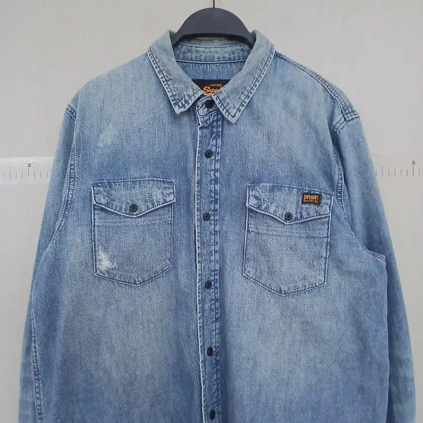 [BUNJANG] Superdry Vintage Denim Shirt / 수퍼드라이 빈티지 데님 셔츠