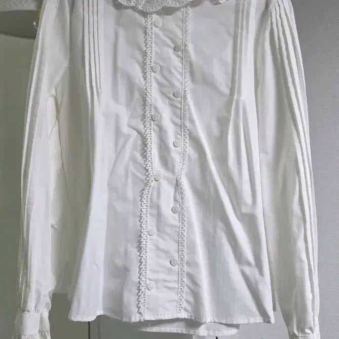 [BUNJANG] Lace Collar White Blouse XL / 레이스 카라 화이트 블라우스 XL
