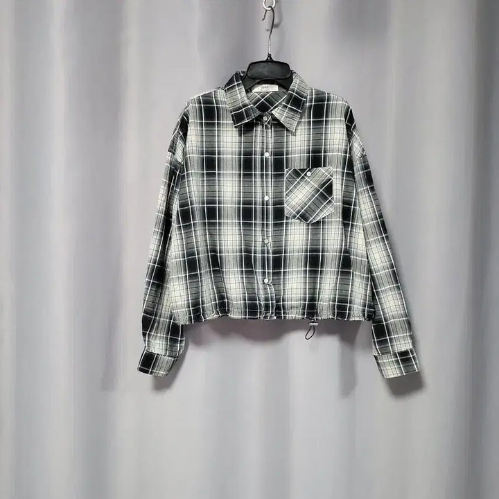 [BUNJANG] Oversized Fit Check String Shirt / 오버핏 체크 스트링 셔츠