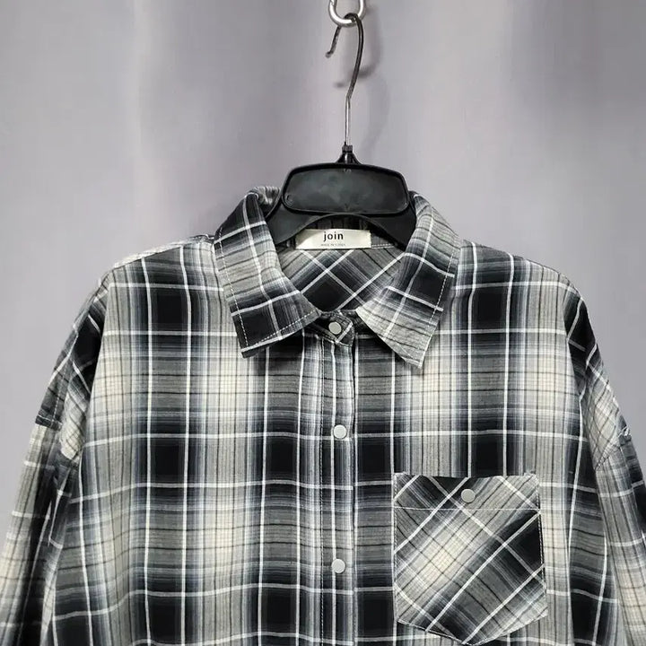 [BUNJANG] Oversized Fit Check String Shirt / 오버핏 체크 스트링 셔츠
