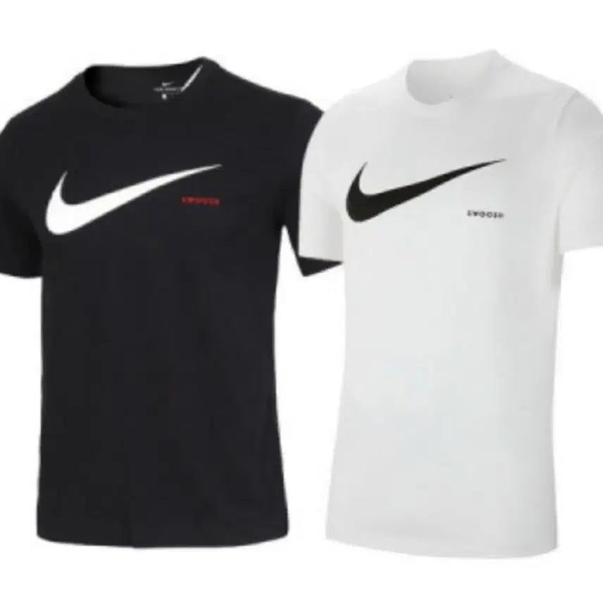[BUNJANG] Nike Double Swoosh Short Sleeve T-Shirt Black/White / 무배 정품 새상품 나이키 더블 스우시 반팔 티셔츠 블랙/화이트