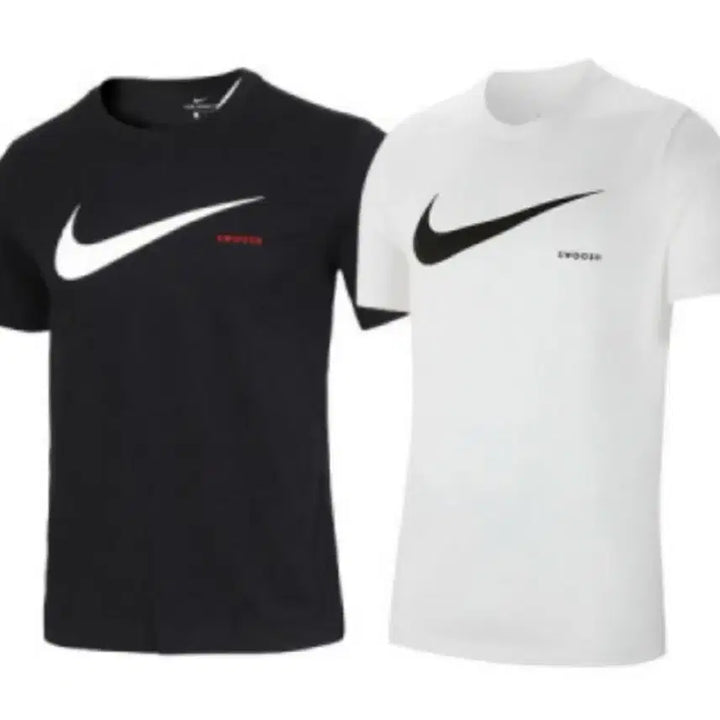 [BUNJANG] Nike Double Swoosh Short Sleeve T-Shirt Black/White / 무배 정품 새상품 나이키 더블 스우시 반팔 티셔츠 블랙/화이트