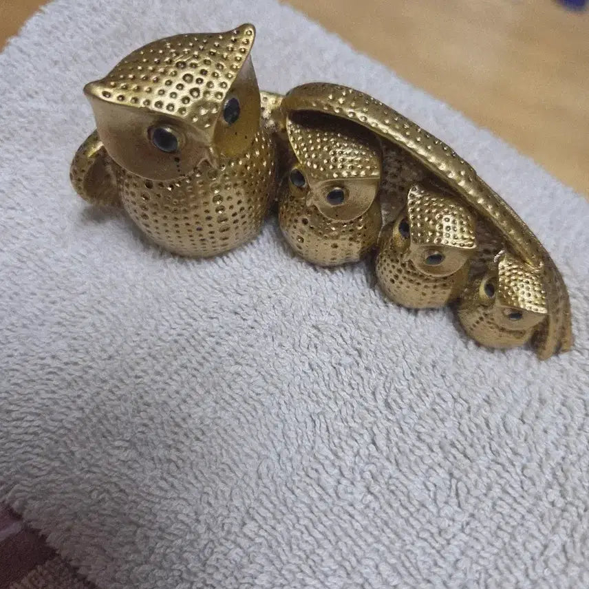[BUNJANG] Golden Owl Family Ornament / 골드 부엉이 가족 장식품