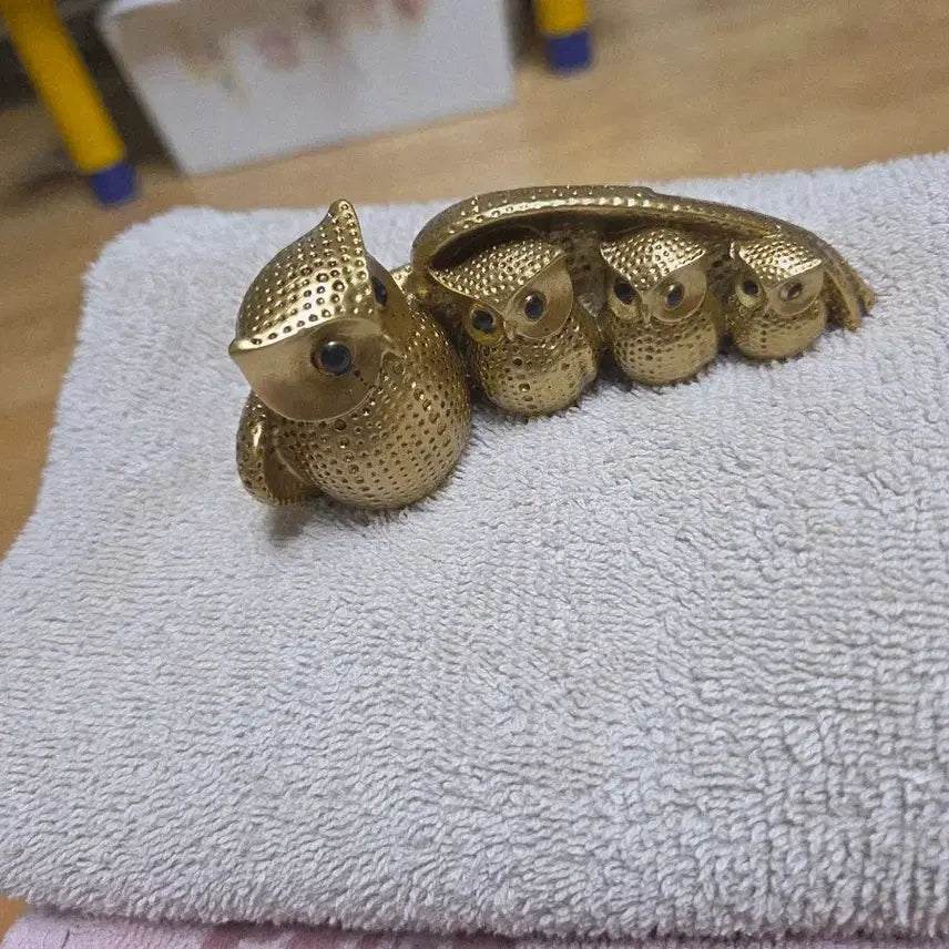 [BUNJANG] Golden Owl Family Ornament / 골드 부엉이 가족 장식품