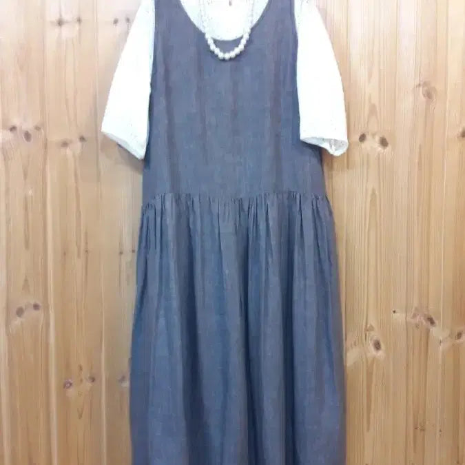 [BUNJANG] Linen Shirring Long Dress / * 루즈핏 셔링  린넨 롱 원피스     ( 새 상 품 )