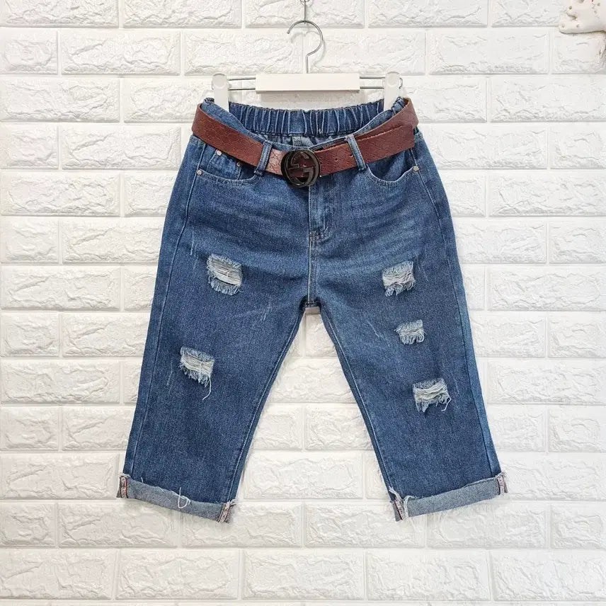 [BUNJANG] 7-Length Denim Shorts / 디스트로이드칠부바지