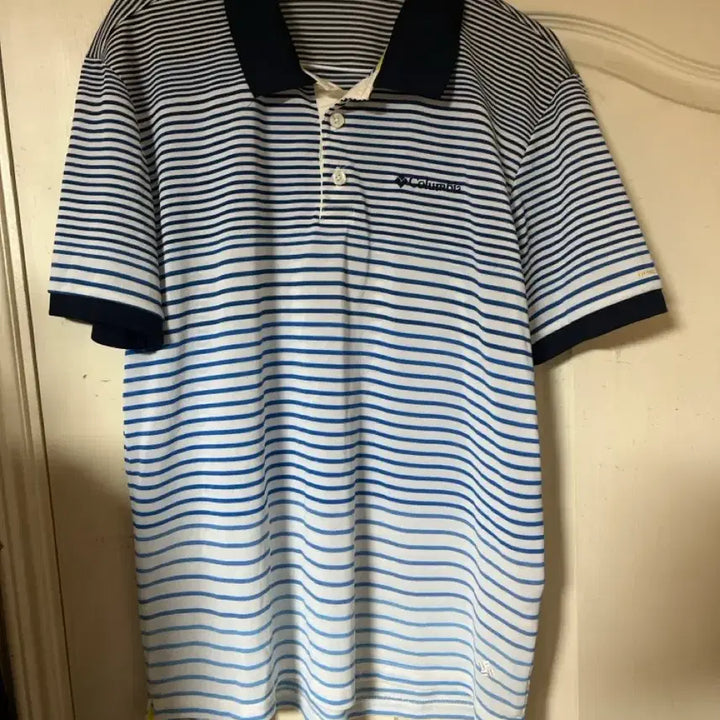 [BUNJANG] Columbia Striped Short-Sleeve Polo T-Shirt / 컬럼비아 스트라이프 반팔 카라티셔츠