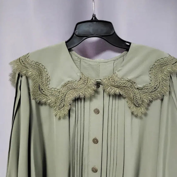 [BUNJANG] The Edge Lace Collar Pintuck Blouse / 더엣지 레이스 칼라 핀턱 블라우스