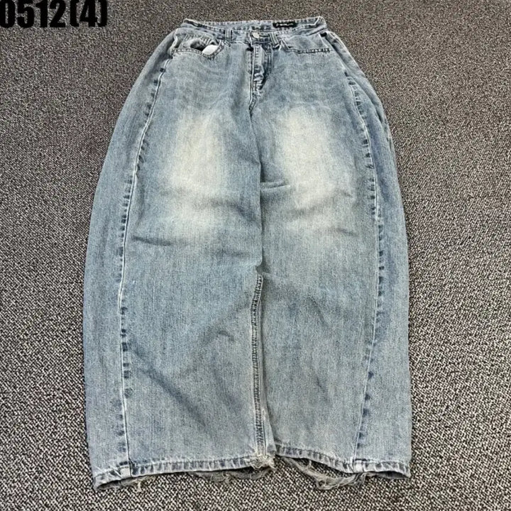 [BUNJANG] Vintage Washed Denim Wide Pants / 빈티지 워싱 데님 와이드 팬츠 S | 0512