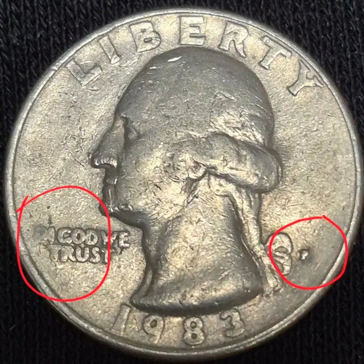[BUNJANG] 1983 Quarter Coin (Mint Error) / 1983년p 쿼터 주화(압인에러)