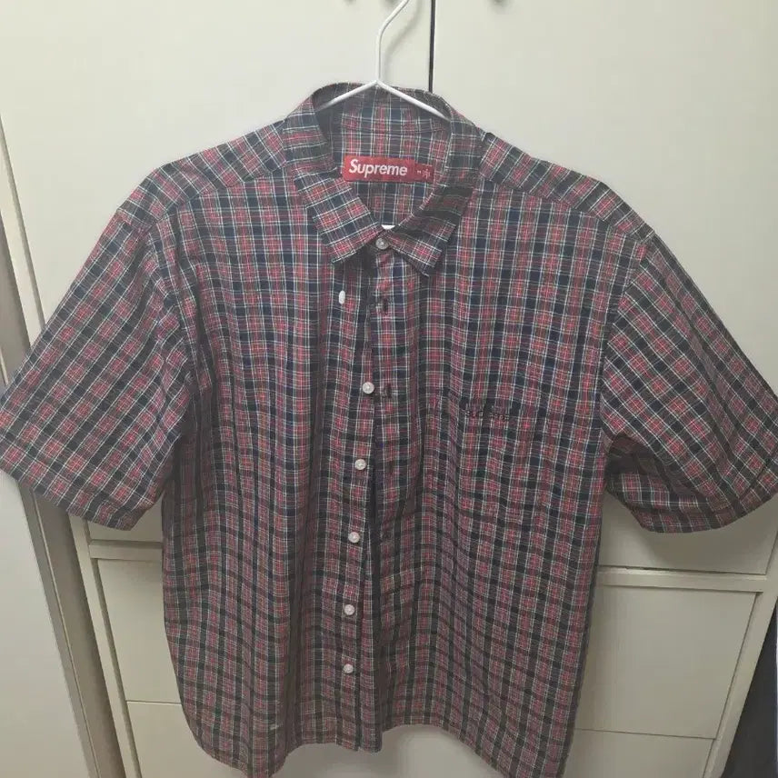 [BUNJANG] Supreme Check Short Sleeve Shirt / 슈프림 체크 반팔 셔츠