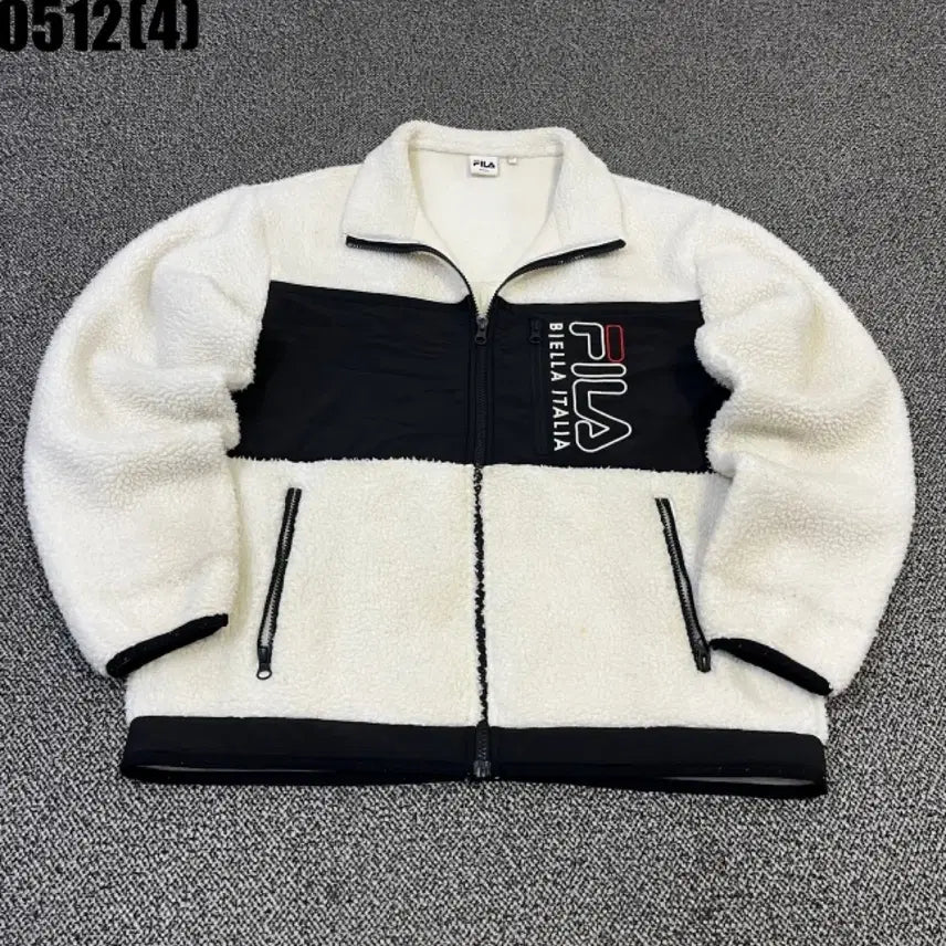 [BUNJANG] Fila Fleece Jacket Ivory M / 휠라 플리스 자켓 아이보리 M | 0512