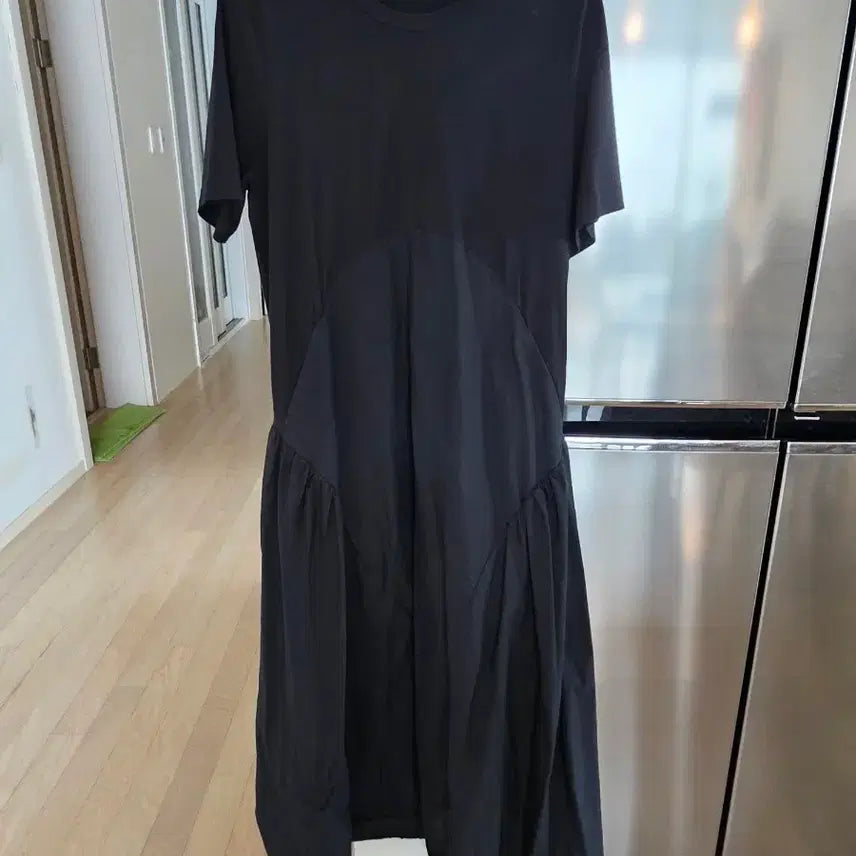 [BUNJANG] COS Black Flare Short Sleeve Long Dress / COS 블랙 플레어 반팔 원피스