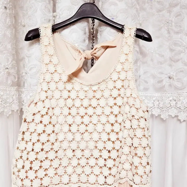 [BUNJANG] Lace Pleated Maxi Dress / 레이스 플리츠원피스