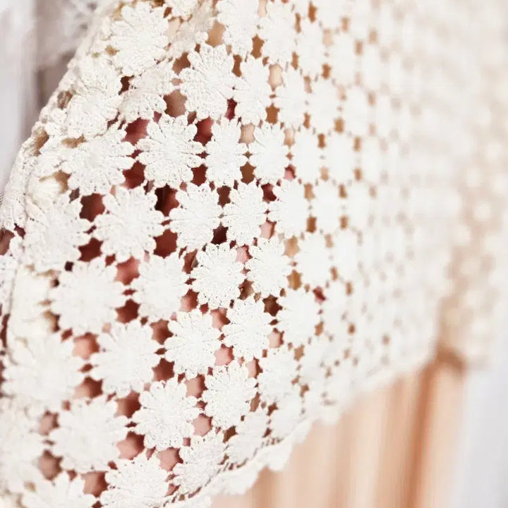 [BUNJANG] Lace Pleated Maxi Dress / 레이스 플리츠원피스
