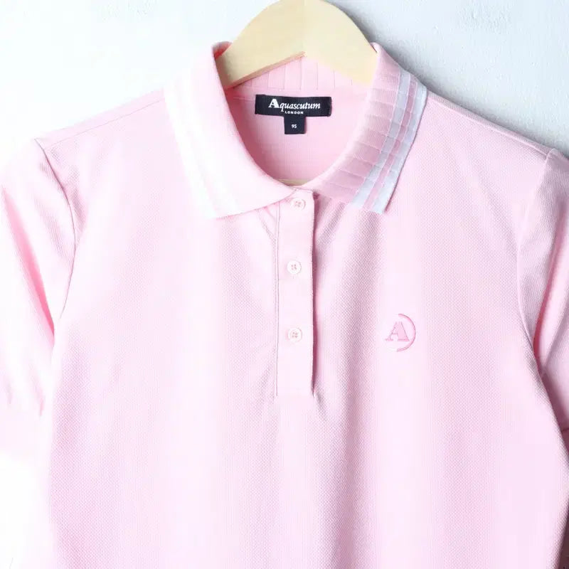 [BUNJANG] Aquascutum Short Sleeve Polo T-Shirt Pink / W(L-XL) 아쿠아스큐텀 반팔 카라 티셔츠 기능성 핑크 폴리-76A8