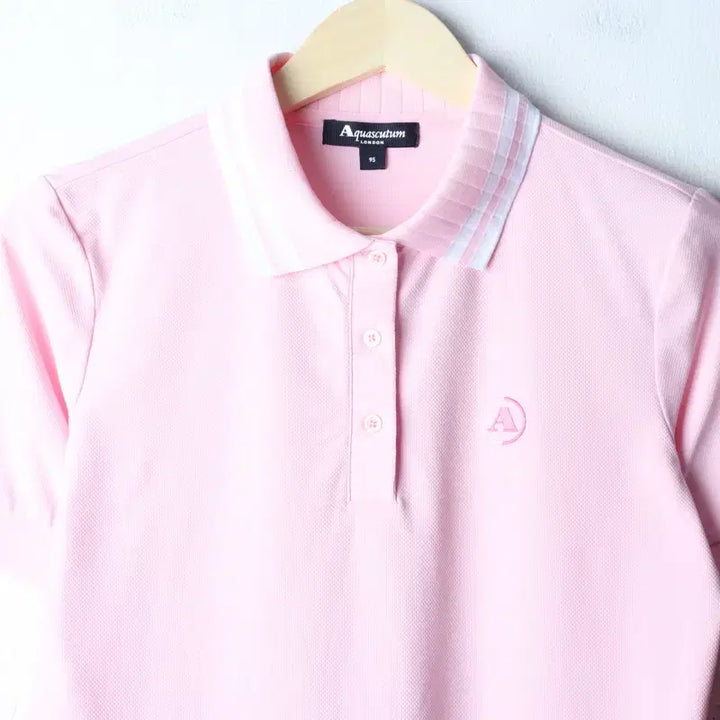 [BUNJANG] Aquascutum Short Sleeve Polo T-Shirt Pink / W(L-XL) 아쿠아스큐텀 반팔 카라 티셔츠 기능성 핑크 폴리-76A8