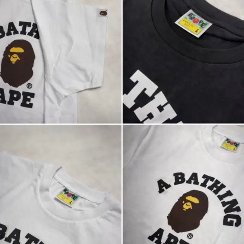 [BUNJANG] BAPE Short Sleeve T-Shirt White/Black / 베이프 반팔 티셔츠 화이트/블랙