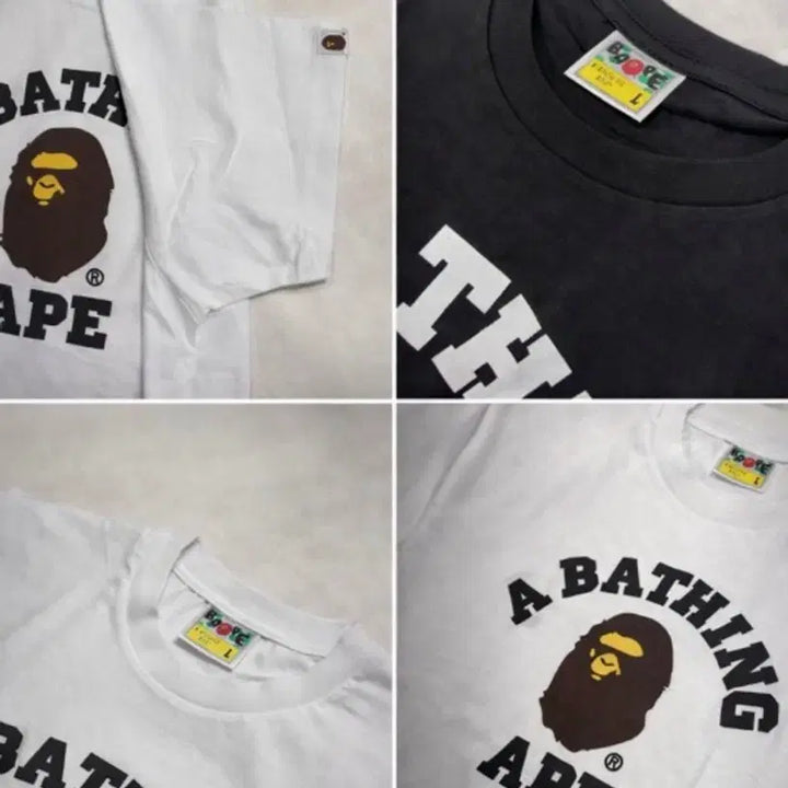 [BUNJANG] BAPE Short Sleeve T-Shirt White/Black / 베이프 반팔 티셔츠 화이트/블랙