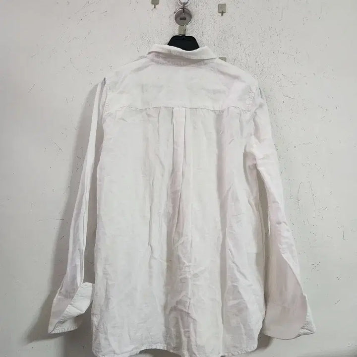 [BUNJANG] White Linen Long Sleeve Shirt / 화이트 린넨 긴팔 셔츠