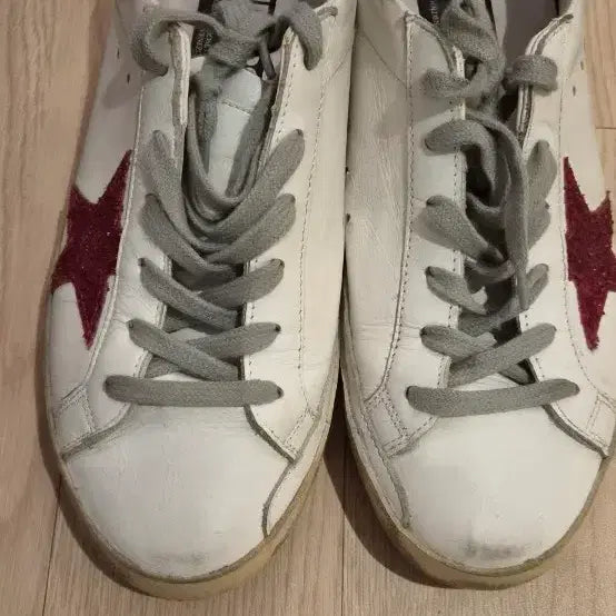 [BUNJANG] Golden Goose Superstar Sneakers White/Red Glitter / 골든구스 슈퍼스타 흰빨 스니커즈